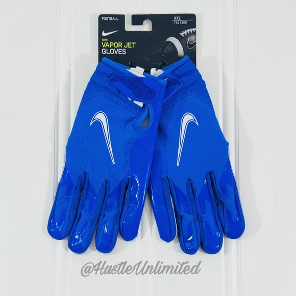 Nike Vapor Jet 6.0 MAGNIGRIP Royal Blue NFL Football Gloves Men’s Size 2XL - Picture 2 of 5